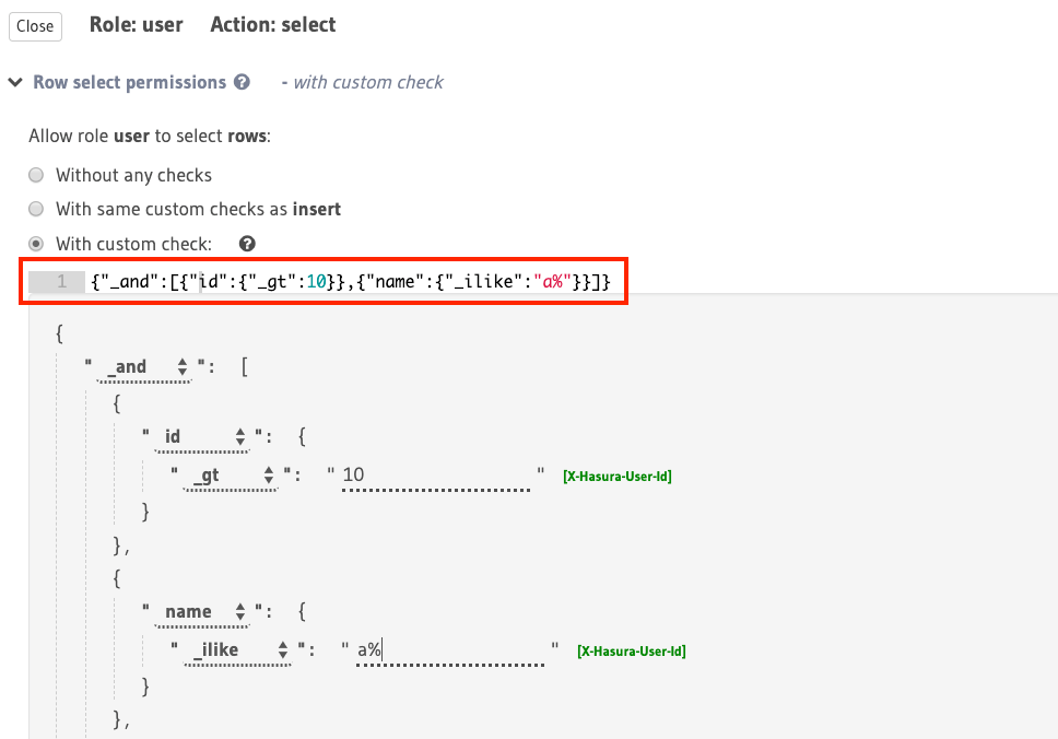 Example of a rule with the _and operator