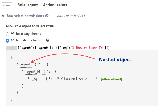 Using a nested object to build rules